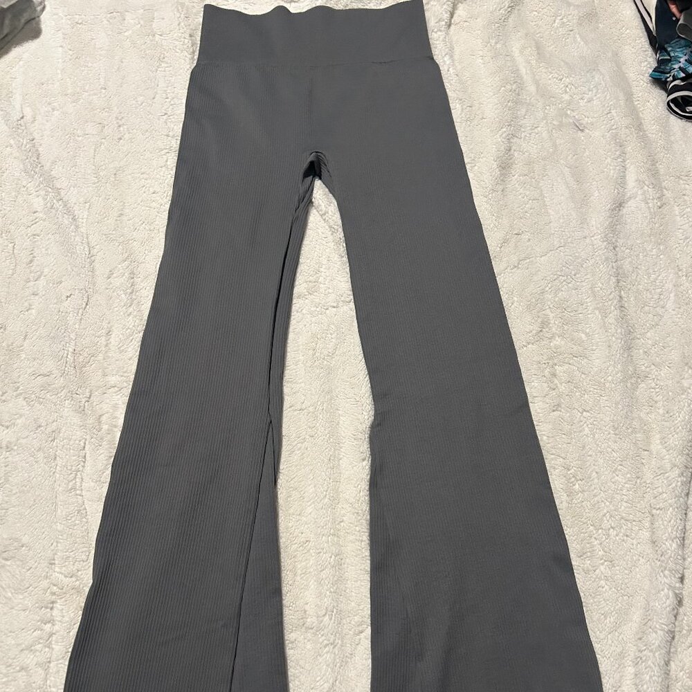 Gray High-Waisted Women's Pants